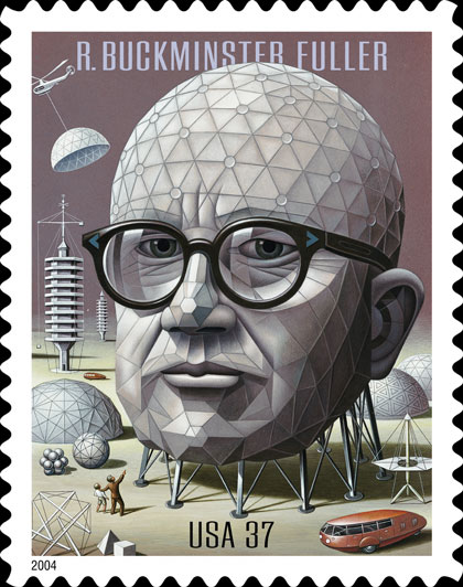 Stamp Announcement 04-21. R. Buckminster Fuller Stamp, Copyright 2003.