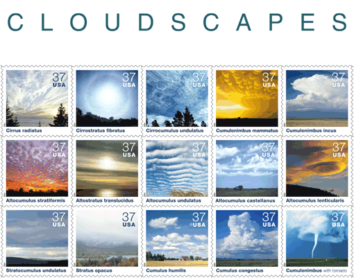 Stamp Announcement 04-30, Cloudscapes Stamps. Copyright 2003.