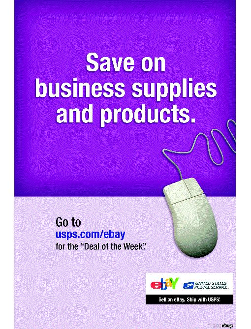 Save on business supplies and products. Go to usps.com/ebay for the 