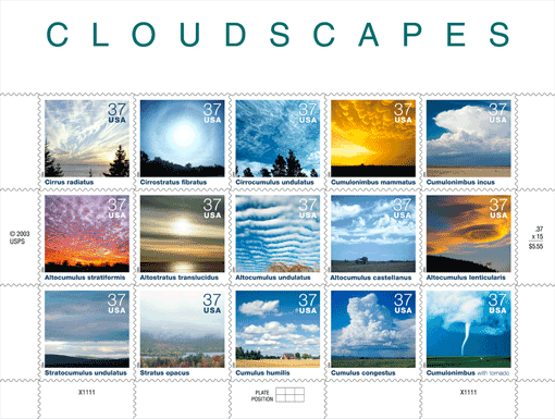 Stamp Announcement 04-30, Cloudscapes Stamps. Copyright 2003.