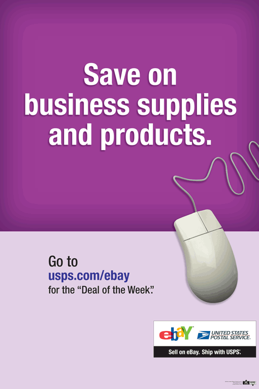 Save on business supplies and products. Go to usps.com/ebay for the 'Deal of the Week.'