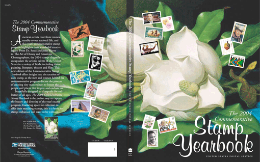 The 2004 Commemorative Stamp Yearbook cover.Available through the www.usps.com