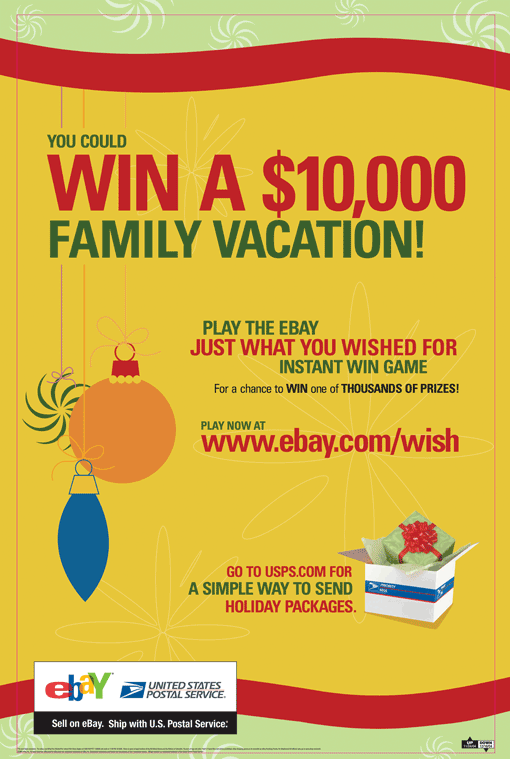 You could win a $10,000 family vacation! Play now at www.ebay.com/wish.