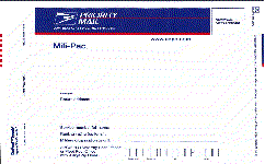 Priority Mail Mili-Pac envelope.