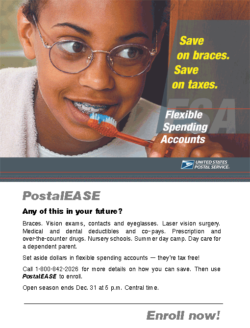 Flexible Spending Accounts Poster-Save on braces. Save on Taxes.Call 18008422026 for more details