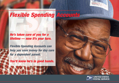 Picture of an older man smiling and a message that reads-Flexible Spending- He's taken care of you for a lifetime - now it's your turn.