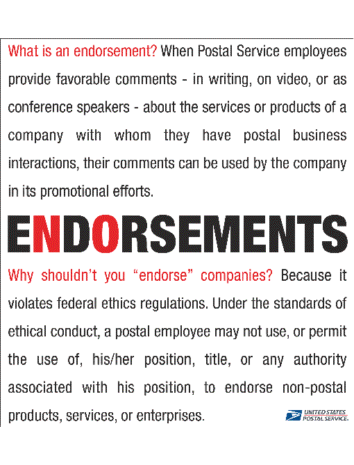 Endorsements Poster. A D-Link is provided.