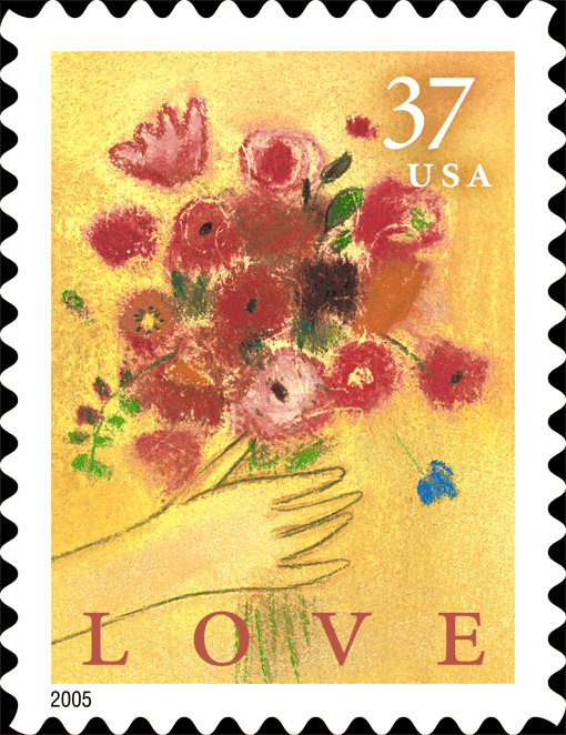 Love Bouquet Special Stamp, copyright USPS 2004.