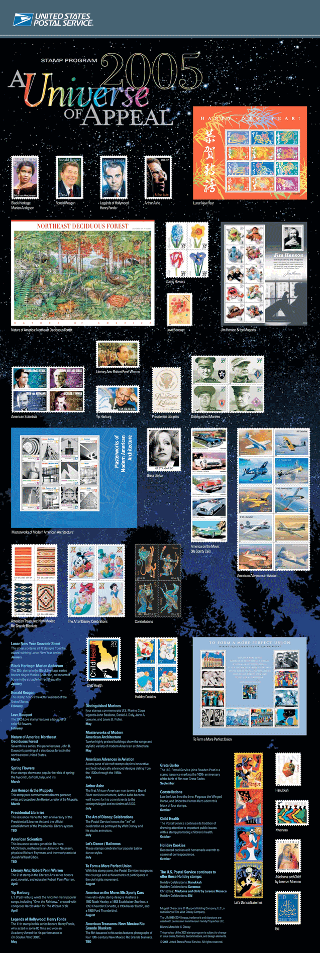 Stamp Program 2005 A Universe of Appeal.D-Link