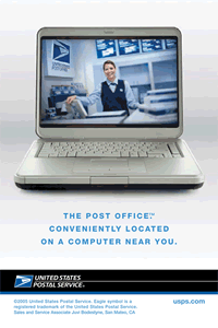 Sample Direct Mail piece-The post office conveniently located on a computer near you.