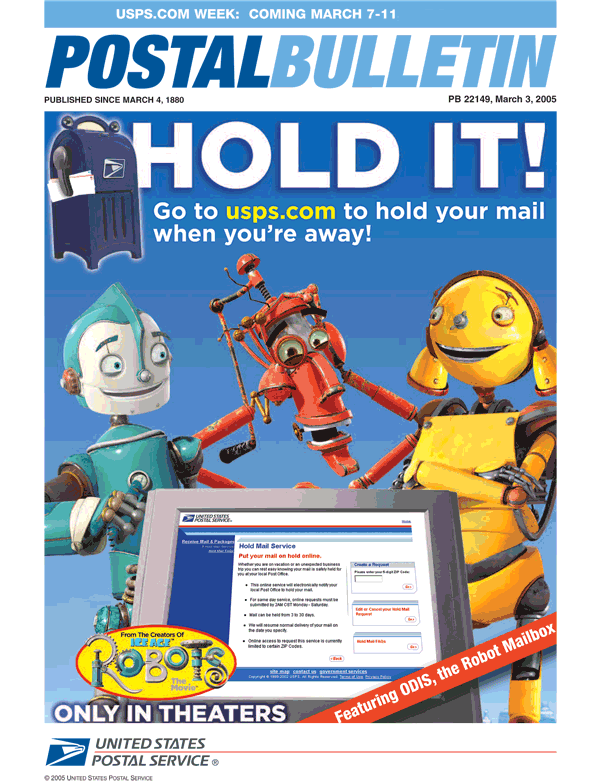 Postal Bulletin Issue 22149 Hold it go to usps.com to hold your mail when you are away