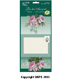 Stamp Announcement 05-08. Garden Bouquet Stamped Stationary. Copyright USPS 2005.