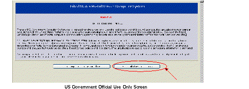 United States Government Official Use Only Screen.
