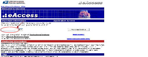eAccess logon screen.