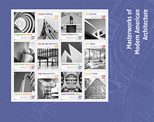 Stamp Announcement 05-12: Masterworks of Modern American Architecture Stamps.