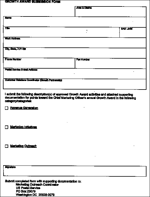 Growth Award Submission Form.