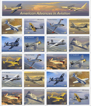 American Advances in Aviation Stamps Pane