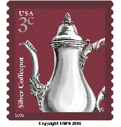 Silver Coffeepot Stamp.