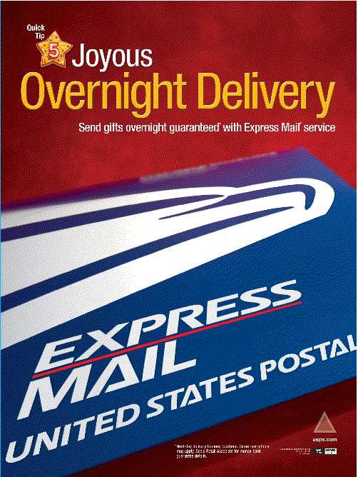 Ad-Joyous Overnight Delivery with Express Mail Service