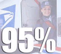 Image of Postal Employee representing 95 percent ontime delivery