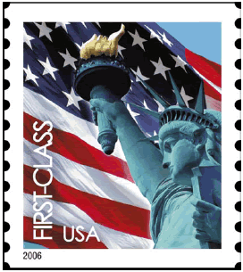 4646 - 2012 First-Class Forever Stamp - Flag and Liberty with