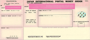 Japanese International Postal Money Order.