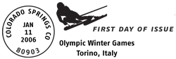 Olympic Winter Games first day of issue postmark.