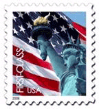 Lady Liberty and U.S. Flag stamp.