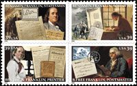 Benjamin Franklin First-Class Commemorative stamps.