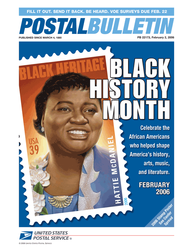 Postal Bulletin Cover: Stamp image of Hattie McDaniel - Black History Month February 2006