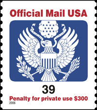 Official Mail Stamp, Penalty for private use $300