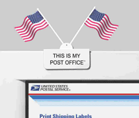 My Post Office Computer Monitor Flags.