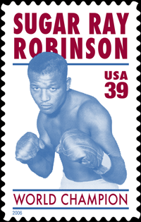 Sugar Ray Robinson Stamp.