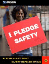 I pledge safety sign.