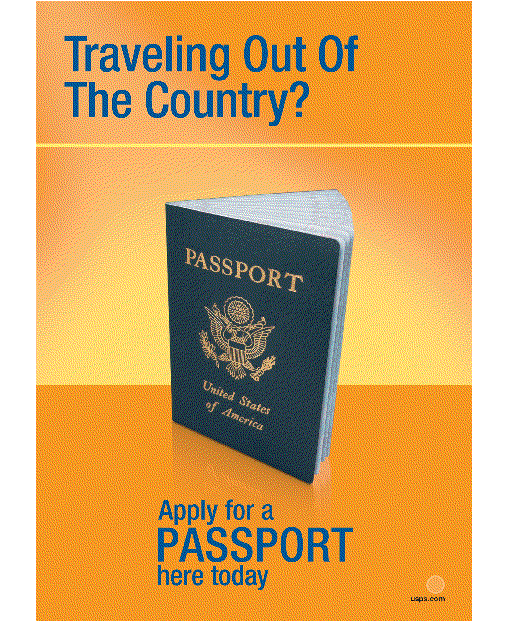 Traveling out of the country? Apply for a passport here today. usps.com.