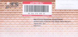 Prepaid Envelope for Mexican Presidential Election.