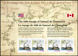 The 1606 Voyage of Samuel de Champlain Souvenir Sheet.