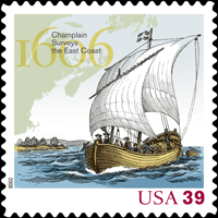 The 1606 Voyage of Samuel de Champlain Stamps.