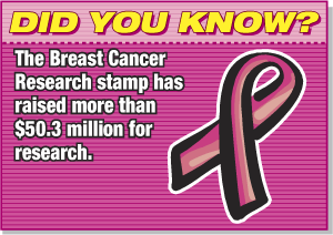 Did you know? The Breast Cancer Research stamp has raised more than $50.3 million for research.