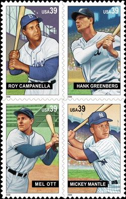 Baseball Sluggers Stamps.