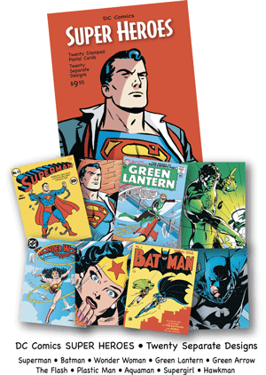 DC Comics Super Heroes Postal Cards.