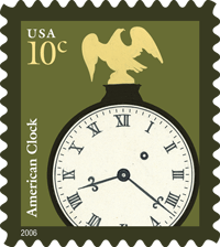 American Clock Definitive Stamp.
