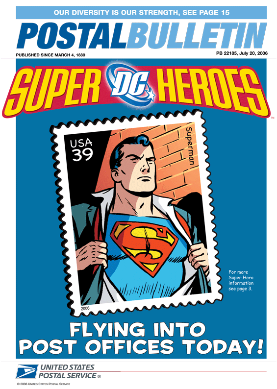 Super DC Heroes Stamps Flying into Post offices today.