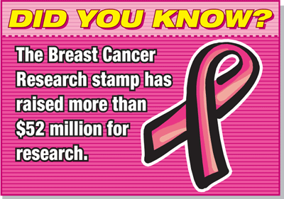 Did you know? The Breast Cancer Research stamp has raised more than $52 million for research.