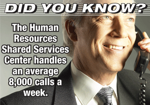 Did you know? The Human Resources Shared Services Center handles an average 8,000 calls a week.