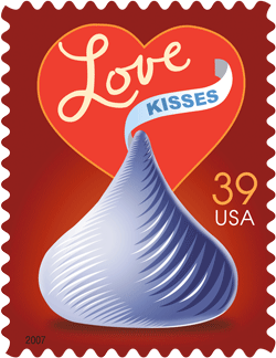 Love and Kisses Hershey Stamp