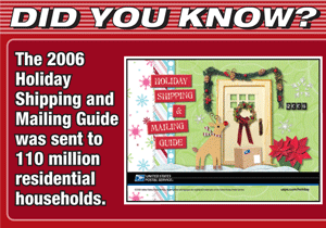 Did you know? The 2006 Holiday Shipping and Mailing Guide was sent to 110 million residential households.