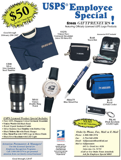Promotion. Postal Service Official Licensed Products - USPS Employee Specials from Giftpreneurs!