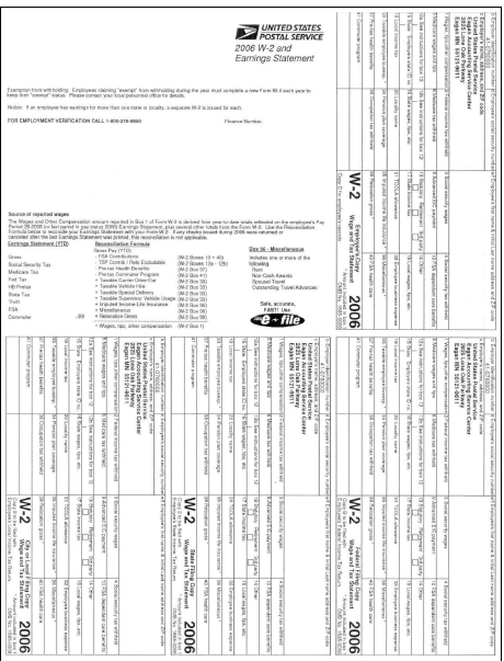 2006 W-2 and Earnings Statement, page 1.