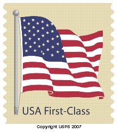 American Flag (2007) Stamp, Copyright UPS 2007